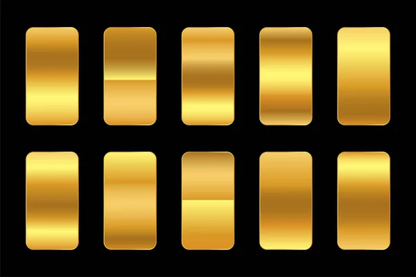 Shiny Golden Gradient Collection Ten — Wektor stockowy