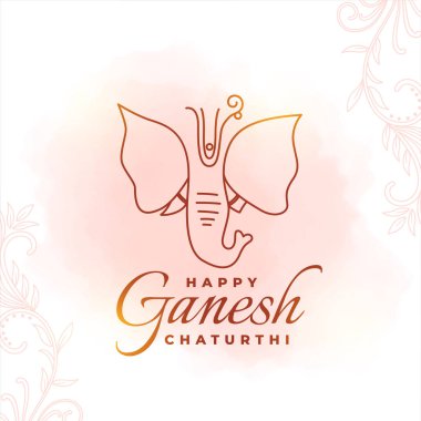 happy ganesh chaturthi holiday banner with ganesha design 