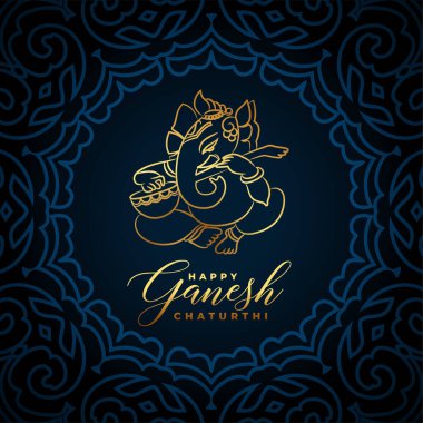 golden lord ganesha design for indian festival ganesh chaturthi 