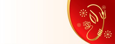 happy ganesh chaturthi greeting or invitation banner with text space 