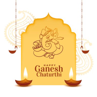 decorative lord ganesha design for ganesh chaturhi festival 