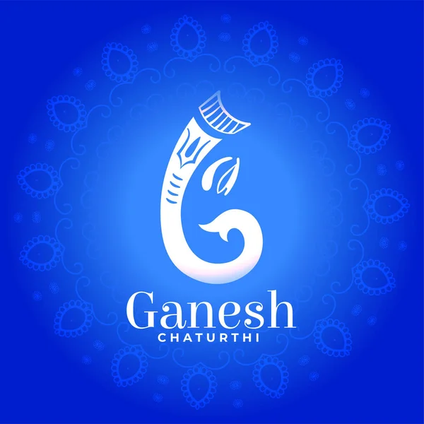 Indian Festival Ganesh Chaturthi Celebration Blue Background — Image vectorielle