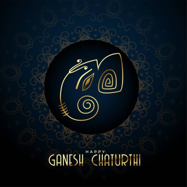 premium ganesh chaturthi festival background with golden lord ganesha