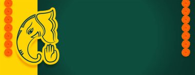 nice happy ganesh chaturthi festival banner with text space 