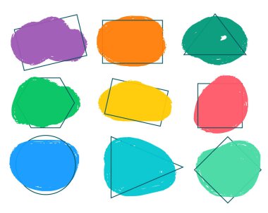 colorful oval grunge frames with text space