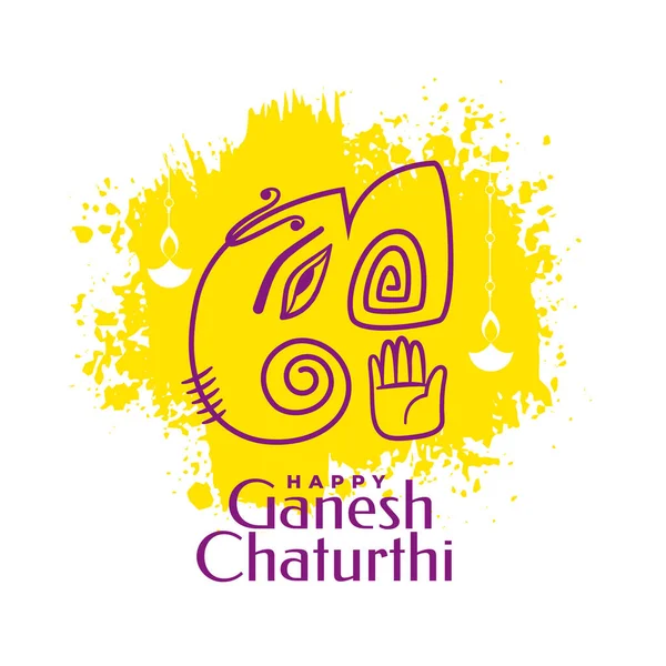 Grungy Style Traditional Ganesh Chaturthi Festival Banner — Stok Vektör