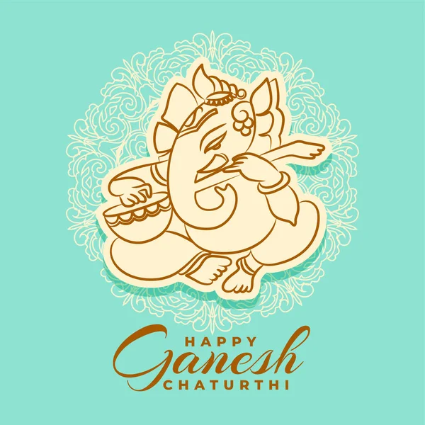 Hindu God Lord Ganesha Design Ganesh Chaturthi Festival —  Vetores de Stock