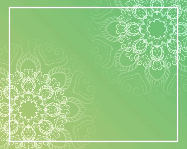 Mandala Decorative Background Text Space Green Color — Stockvector