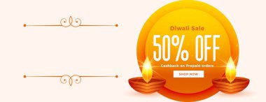 happy diwali offers banner with discount details and text space 