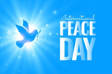 Parlak barış günü bayrağı Uçan güvercin tasarımı 