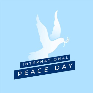 Güvercin tasarımlı asgari stil uluslararası barış günü posteri 