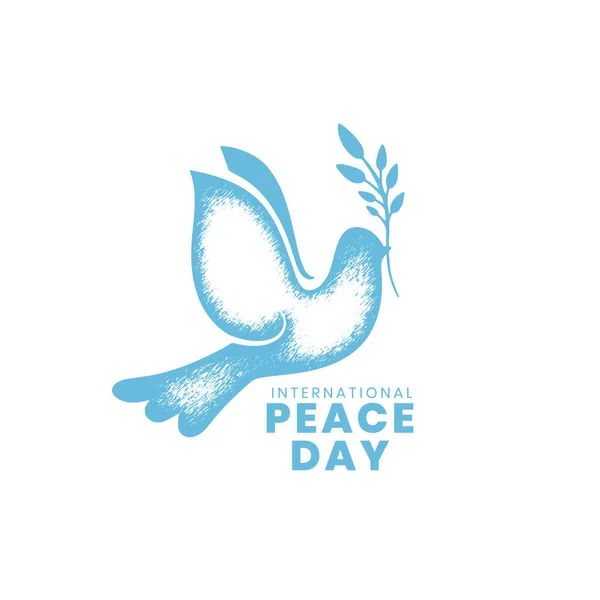 Giorno Pace Internazionale Cartolina Sociale Con Uccello — Vettoriale Stock