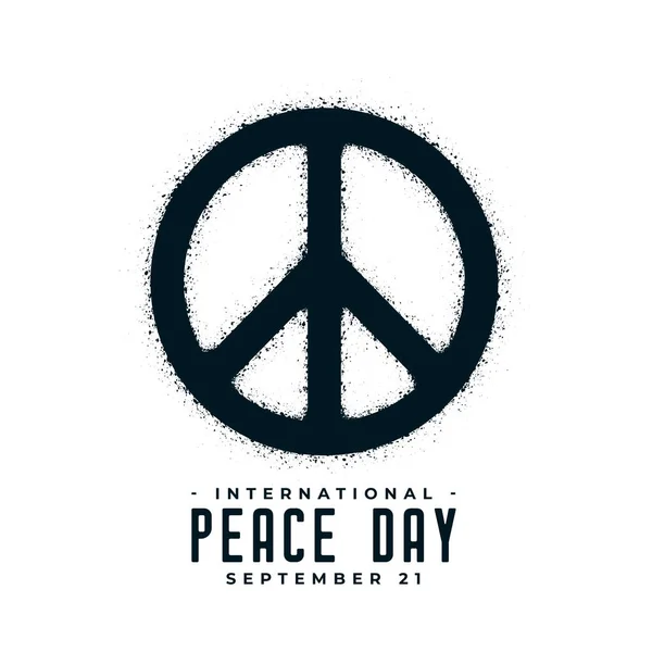 Felice Settembre Poster Con Simbolo Pace — Vettoriale Stock