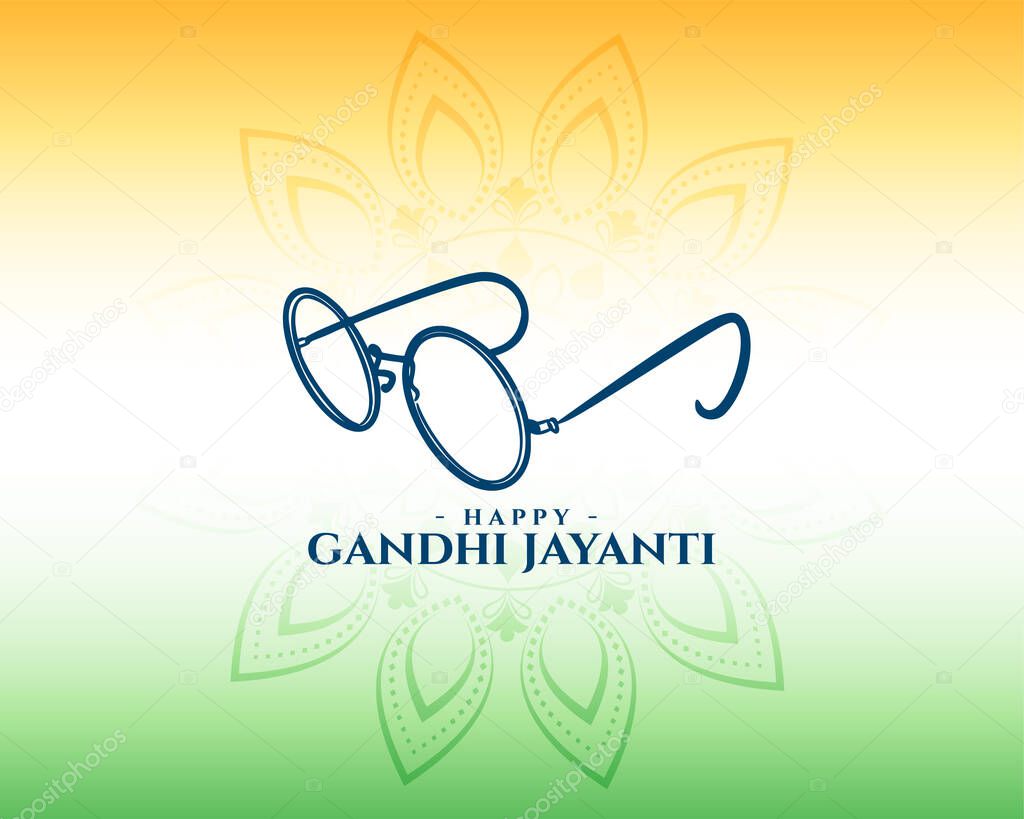 happy gandhi jayanti template in indian style tricolor background 