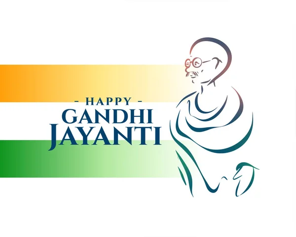 Mutlu Gandhi Jayanti Arka Planı Hint Bayrağı — Stok Vektör