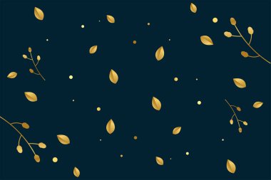 Zarif el çizimi altın yapraklar arka plan 