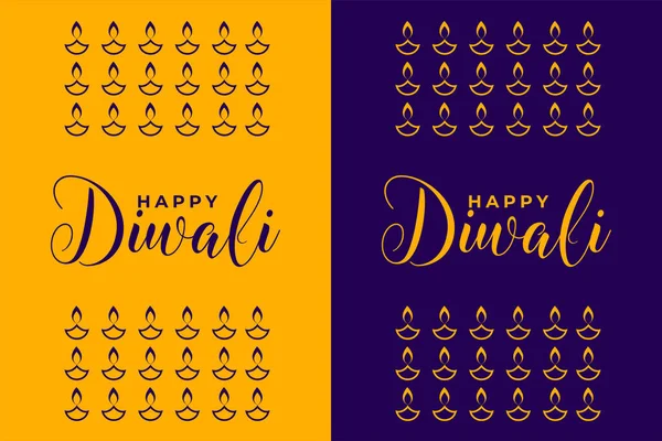Hindou Festival Diwali Bannière Avec Diya Éléments Lampe — Image vectorielle