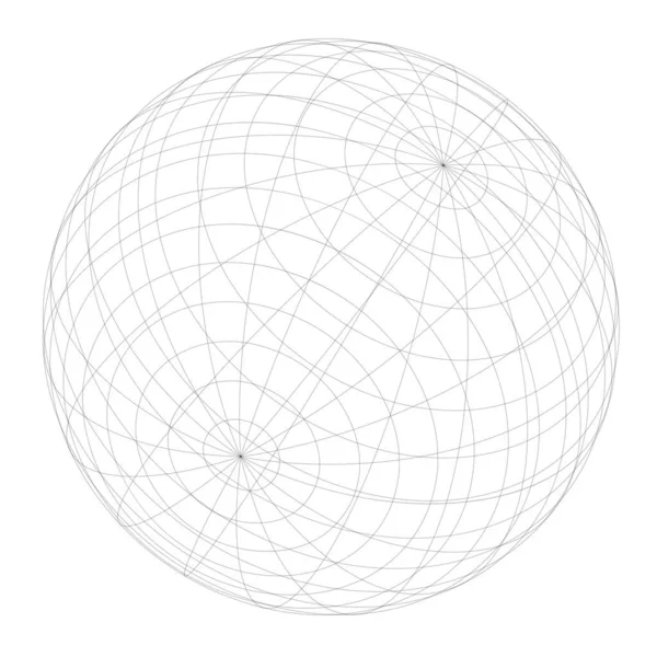 Esfera Geométrica Abstracta Cuadrícula Diseño Gráfico — Vector de stock