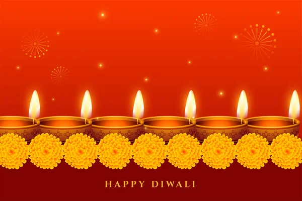 Décor Traditionnel Hindou Festival Fond Avec Des Fleurs Lampe Des — Image vectorielle