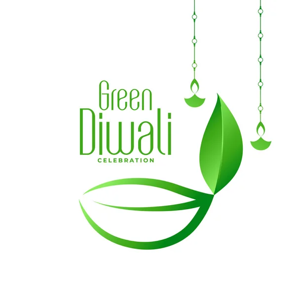 Экологически Чистые Зеленые Diwali Концептуальный Фон Творческим Diya — стоковый вектор