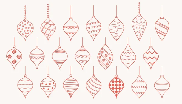 装配式线条风格的圣诞节铝制元素设计 — 图库矢量图片