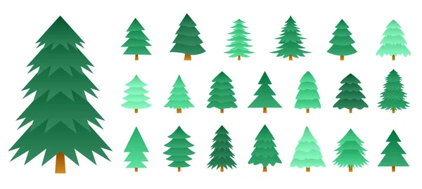 Velká Sada Vánoční Stromeček Design Různých Rozložení — Stockový vektor