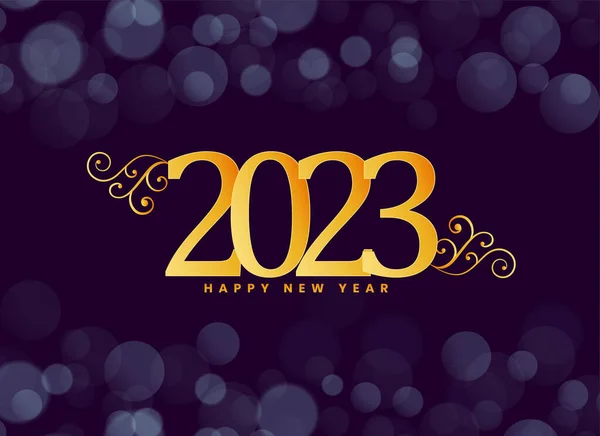 2023 Újévi Kívánság Kártya Bokeh Effektus Vektorral — Stock Vector