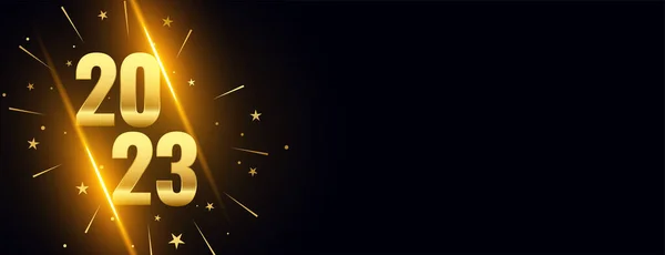 Stylish 2023 New Year Celebration Banner Light Sparkle Effect Vector — Stock Vector