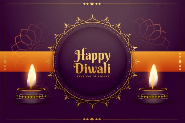 Işık festivali için birinci sınıf Hint dini kartı. 