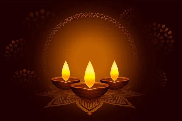 Bannière Heureuse Festival Diwali Dans Design Élégant Rangoli — Image vectorielle