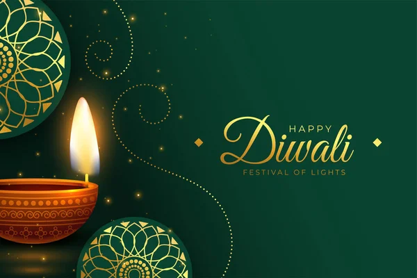 Realisitc Diwali Εορταστικό Υπόβαθρο Ινδικό Στυλ — Διανυσματικό Αρχείο