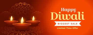 Rangoli vektör tasarımlı mutlu diwali en büyük satış afişi 