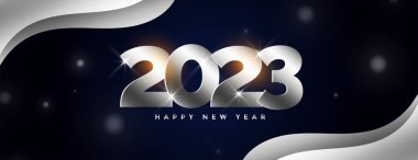 Yeni yıl için 2023 gümüş harf Duvar kağıdı vektörü 