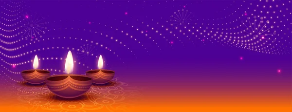 Krásný Shubh Deepavali Banner Textovým Prostorem Diya Vektorem — Stockový vektor