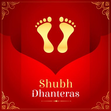 shubh dhanteras kültürel arka plan tanrıça ayak izi tasarımı 