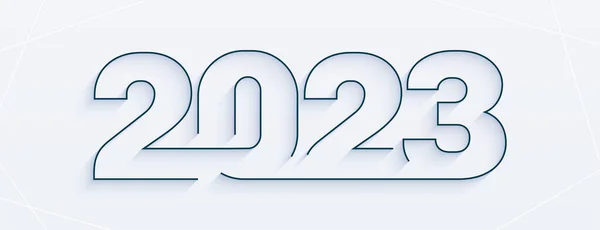 Καθαρό 2023 Κείμενο Στυλ Γραμμή Για Νέο Έτος Ταπετσαρία Διάνυσμα — Διανυσματικό Αρχείο