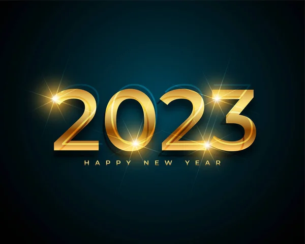 Shiny 2023 Golden Text New Year Event Card Vector — Stock Vector