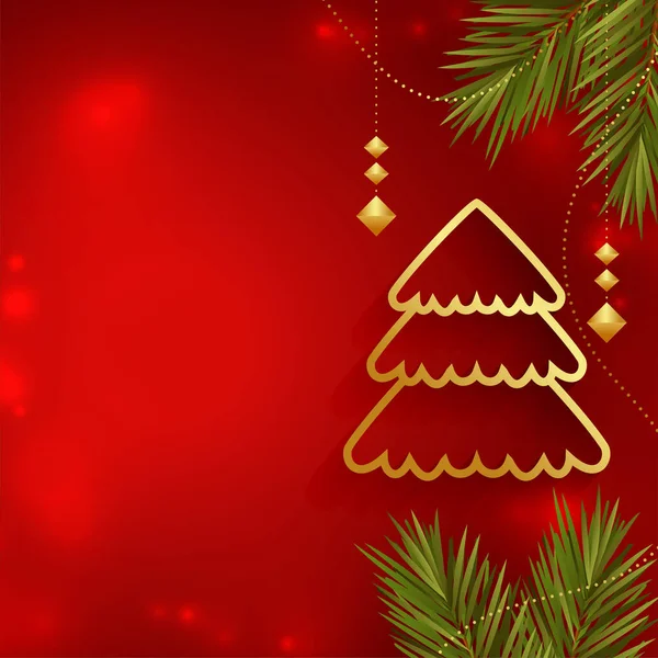 Creativo Buon Natale Sfondo Rosso Con Spazio Testo — Vettoriale Stock