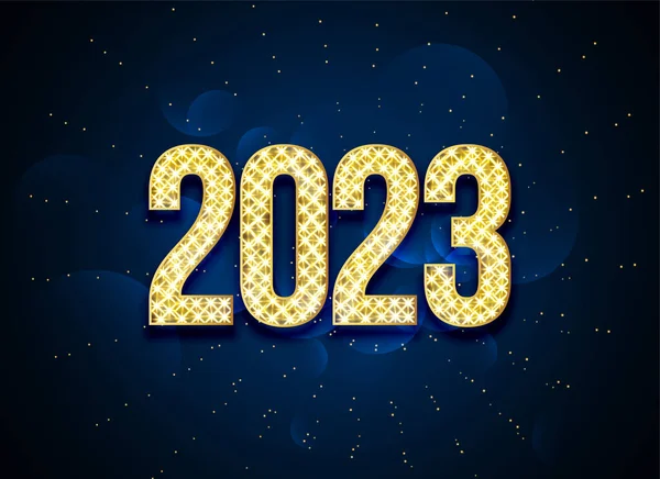2023 Golden Sparkle Text New Year Festival Background Vector — Stock Vector
