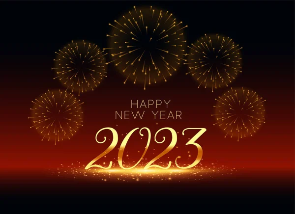 2023 Новий Рік Великий Святкування Банер Феєрверком Вектор — стоковий вектор