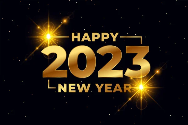 Happy New Year Festival Background Golden 2023 Text Vector — Stock Vector