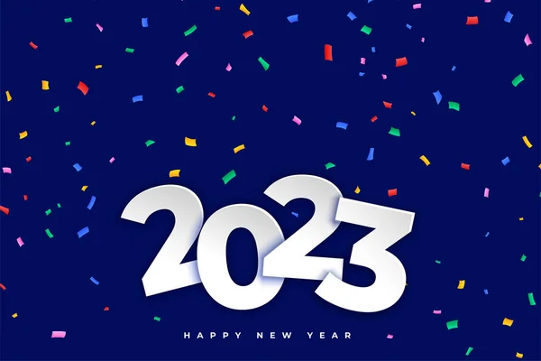 快乐的新年2023派对传单 3D风格 带有Confetti向量 — 图库矢量图片