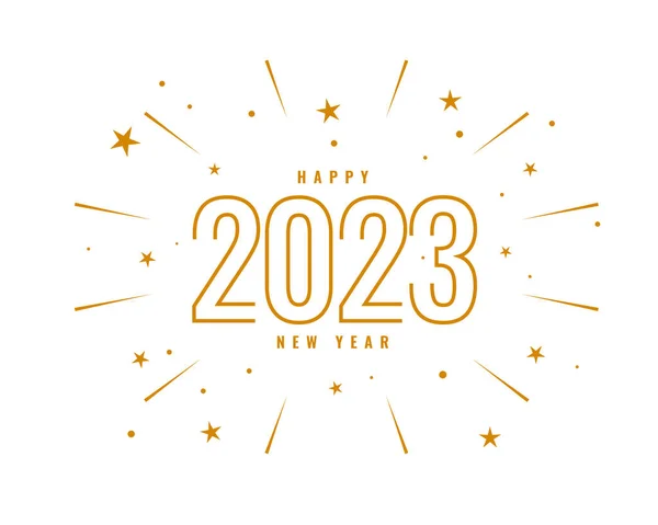 Linia Styl Złoty 2023 Tekst Dla Szczęśliwy Nowy Rok Plakat — Wektor stockowy