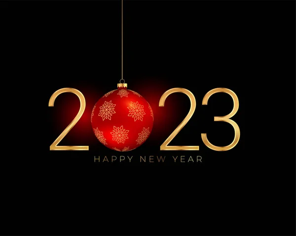 2023 3Dクリスマスボールベクトルと新年祭りの背景 — ストックベクタ