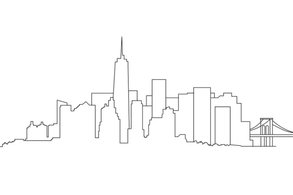 纽约线景观图解 — 图库矢量图片