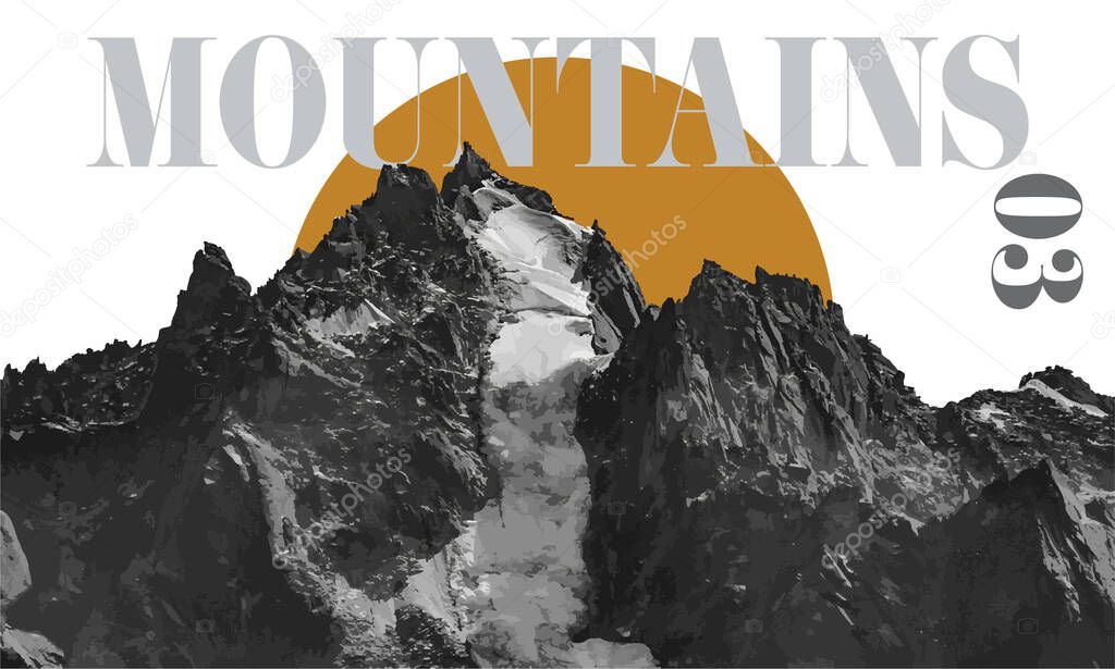 Modern mountains design vector, mountain landscape