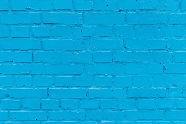 Mavi Tuğla Bir Duvar Mavi Dokuya Boyanmış Tuğla Duvar — Stok fotoğraf