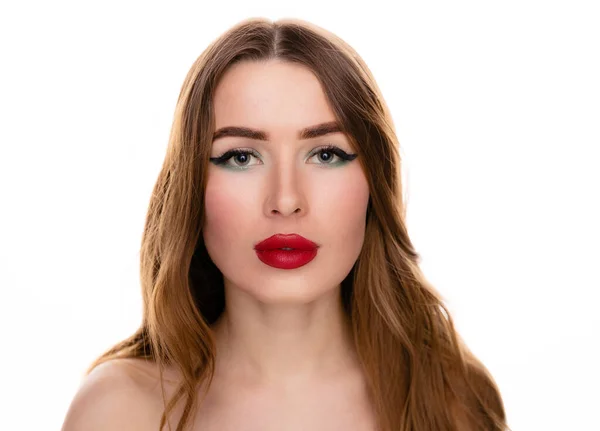 Belleza Mujer Cara Piel Sana Maquillaje Natural Con Manicura Manos —  Fotos de Stock