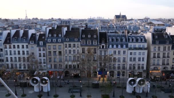 Blick Auf Das Zentrum Von Paris Platz Vom Kunstzentrum Georges — Stockvideo