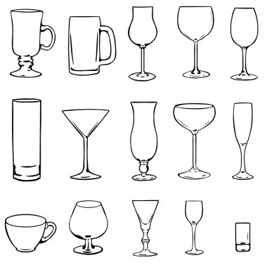 Vektör stemware simgesi ayarlandı